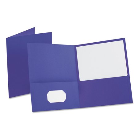 OXFORD Leatherette Two Pocket Portfolio, 8.5 x 11, Purple/Purple, PK10 57583